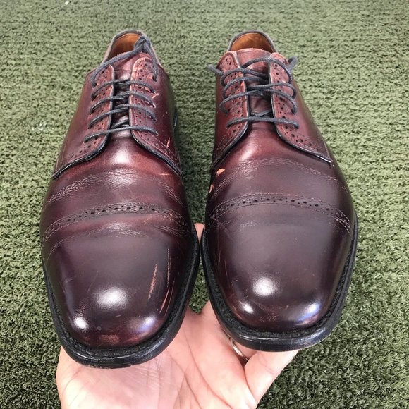 Allen Edmonds “Yorktown” Men Burgundy Dress Shoe Derby Brogue Blucher Sz 9.5B main image 10
